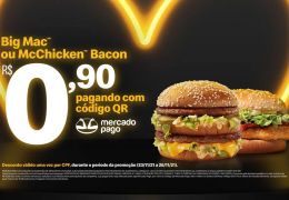 Mercado Pago terá promoção de lanche do McDonald’s por R$ 0,90