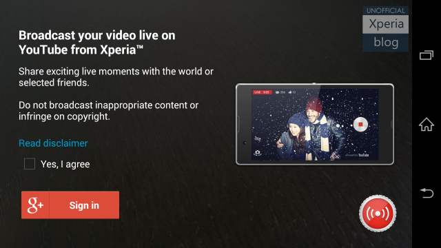 Sony lança o aplicativo Live on Youtube