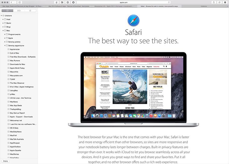 Safari 8.0.4.