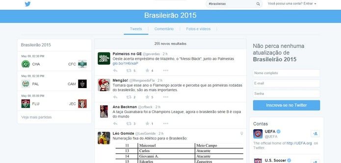 Twitter lança timeline especial para o Brasileirão