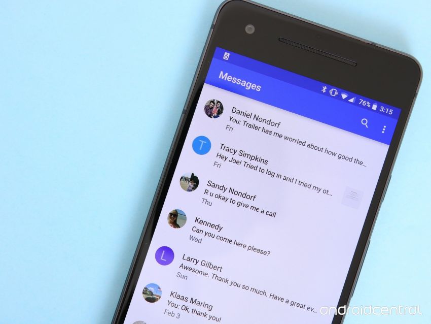 Messages para Android ganha sistema conta spam