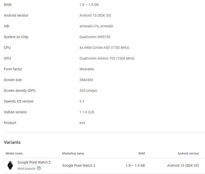 Relógio Pixel Watch 2 tem especificações vazadas